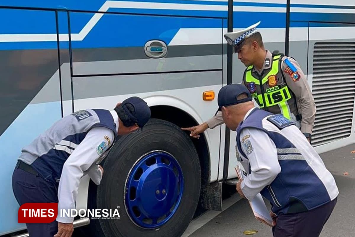 Pastikan Armada Laik Jalan, Satlantas Mojokerto Kota Gelar Ramp Check